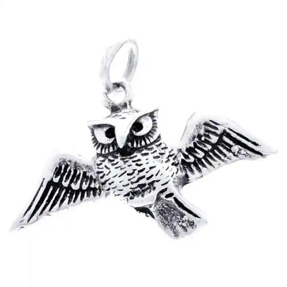 Silberanhänger Eule im Flug 925er Silber  Schmuck - Vögel - 31x25mm