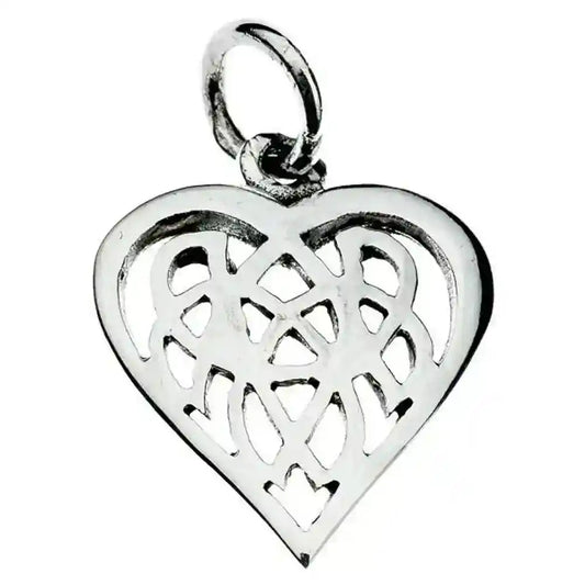 Silberanhänger Keltisches Herz Schmuck 925er Silber - Liebe - 21x14mm - Firma Holzenplotz - Silberketten-Goldketten.de 