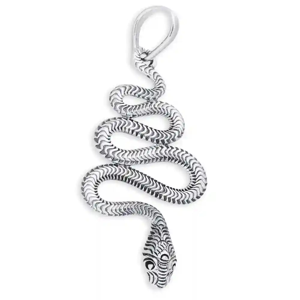 Silberanhänger Schlange handgeschmiedet - Schlangen - 47x22 mm - Firma Holzenplotz - Silberketten-Goldketten.de 