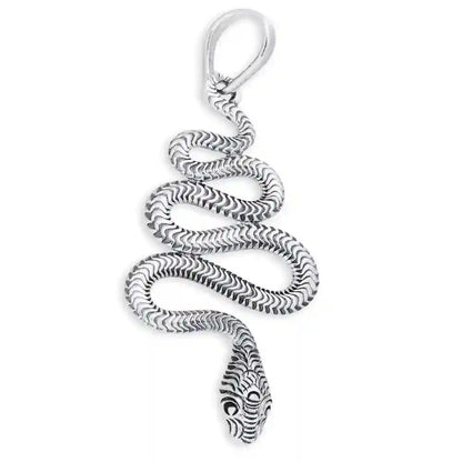 Silberanhänger Schlange handgeschmiedet - Schlangen - 47x22 mm - Firma Holzenplotz - Silberketten-Goldketten.de 