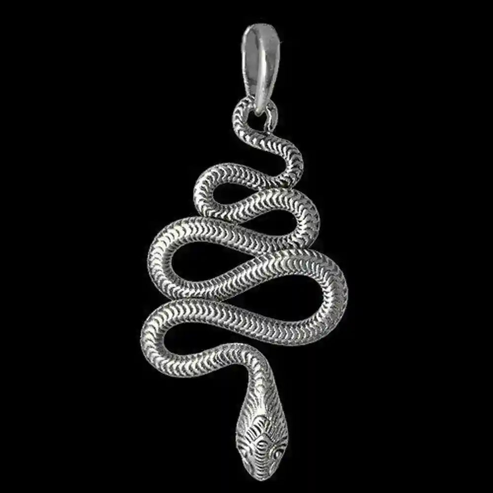 Silberanhänger Schlange handgeschmiedet - Schlangen - 47x22 mm - Firma Holzenplotz - Silberketten-Goldketten.de 