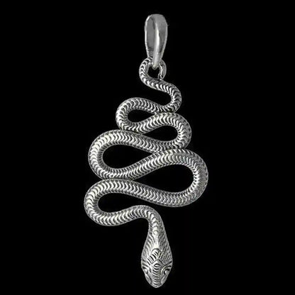 Silberanhänger Schlange handgeschmiedet - Schlangen - 47x22 mm - Firma Holzenplotz - Silberketten-Goldketten.de 