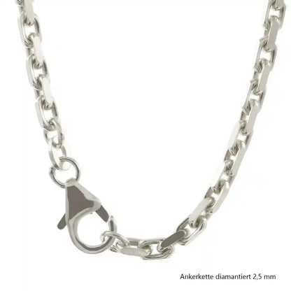Silberkette Ankerkette diamantiert Halskette 2,5 mm massiv 925 Silber