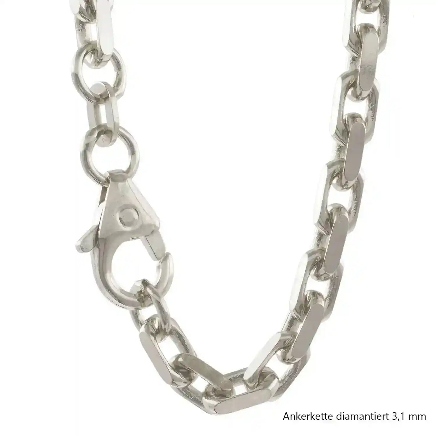 Silberkette Ankerkette diamantiert Halskette 3,1 mm massiv 925 Silber