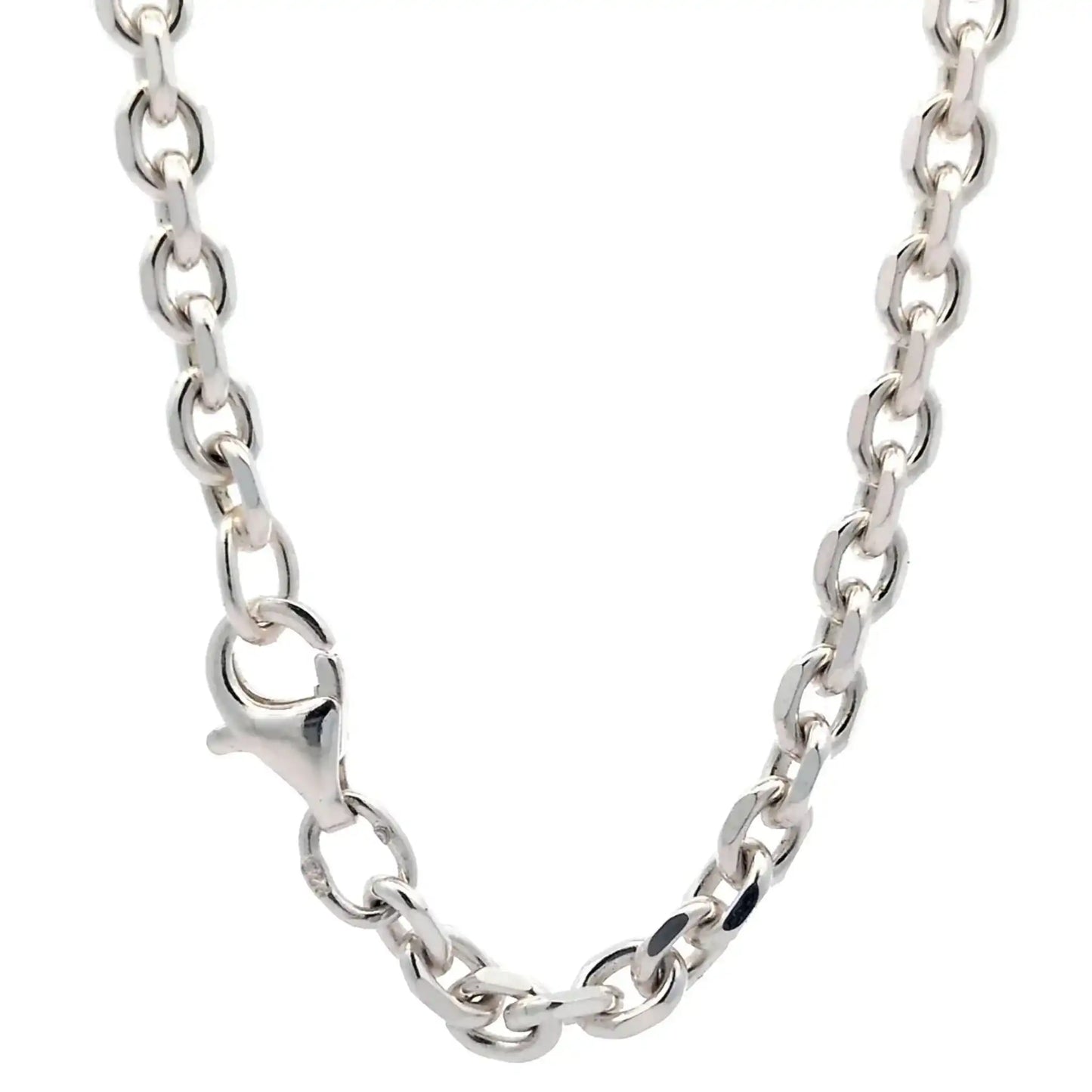 Silberkette Ankerkette diamantiert Halskette 3,7 mm massiv 925 Silber