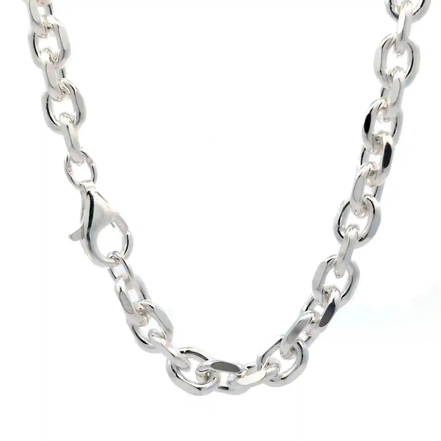 Silberkette Ankerkette diamantiert Halskette 5,0 mm massiv 925 Silber