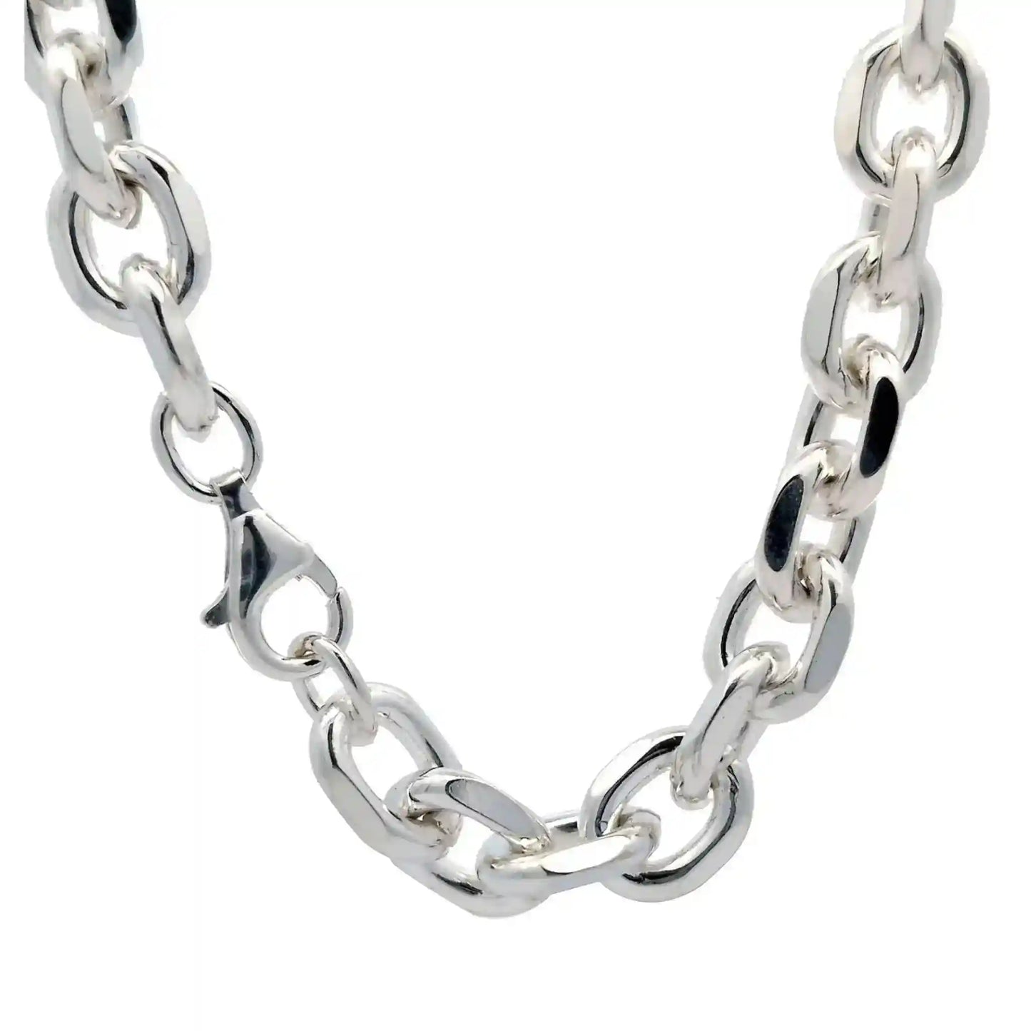 Silberkette Ankerkette diamantiert Halskette 8,8 mm massiv 925 Silber