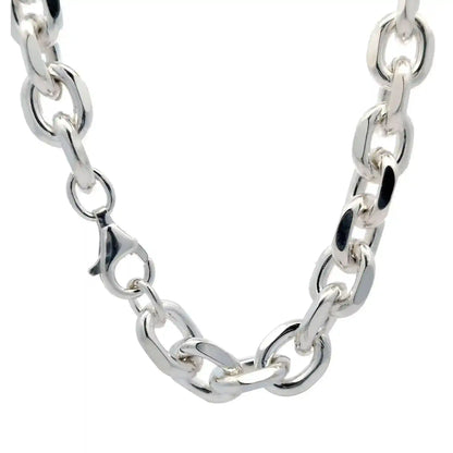 Silberkette Ankerkette diamantiert Halskette 8,8 mm massiv 925 Silber