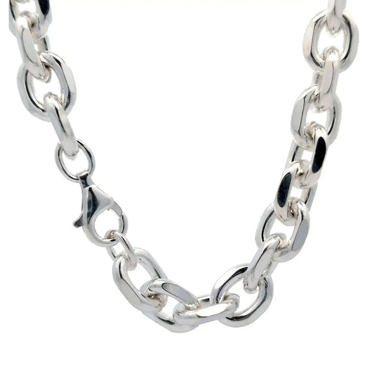 Silberkette Ankerkette diamantiert Halskette 8,8 mm massiv 925 Silber