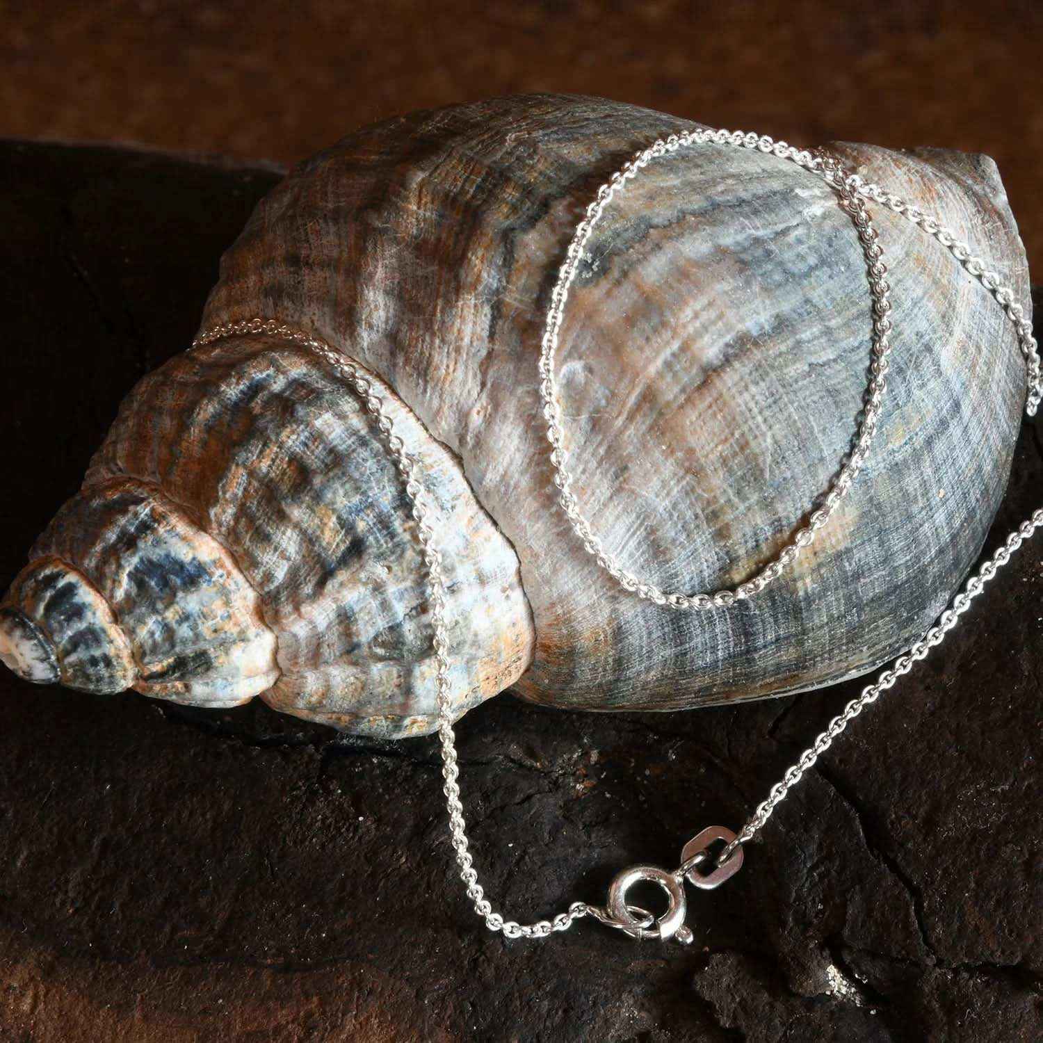 Silberkette Ankerkette rund Halskette Breite 1,1 mm massiv 925 Silber - Firma Holzenplotz - Silberketten-Goldketten.de 