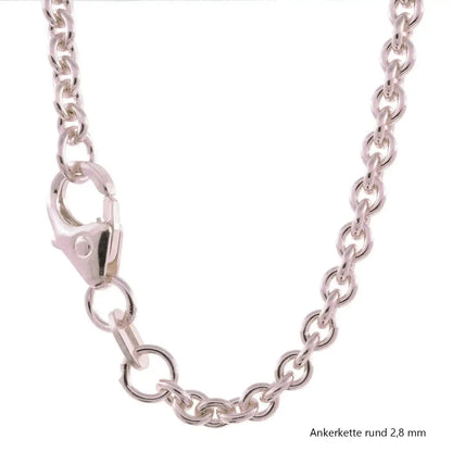 Silberkette Ankerkette rund Halskette Breite 2,8 mm massiv 925 Silber