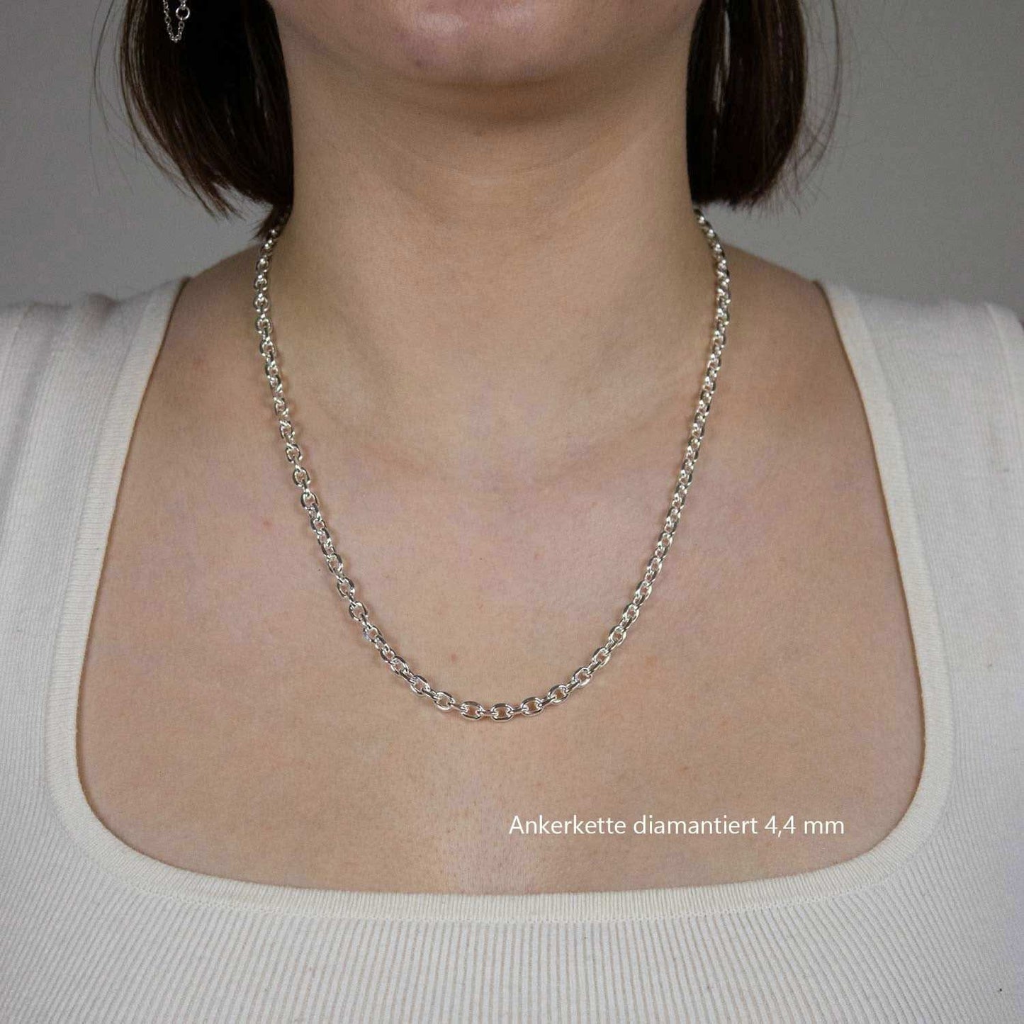 Silberkette Echt 925 Sterlingsilber Ankerkette diamantiert Silber Halskette - Damenkette und Herrenkette Made in Germany - Firma Holzenplotz - Silberketten - Goldketten.de