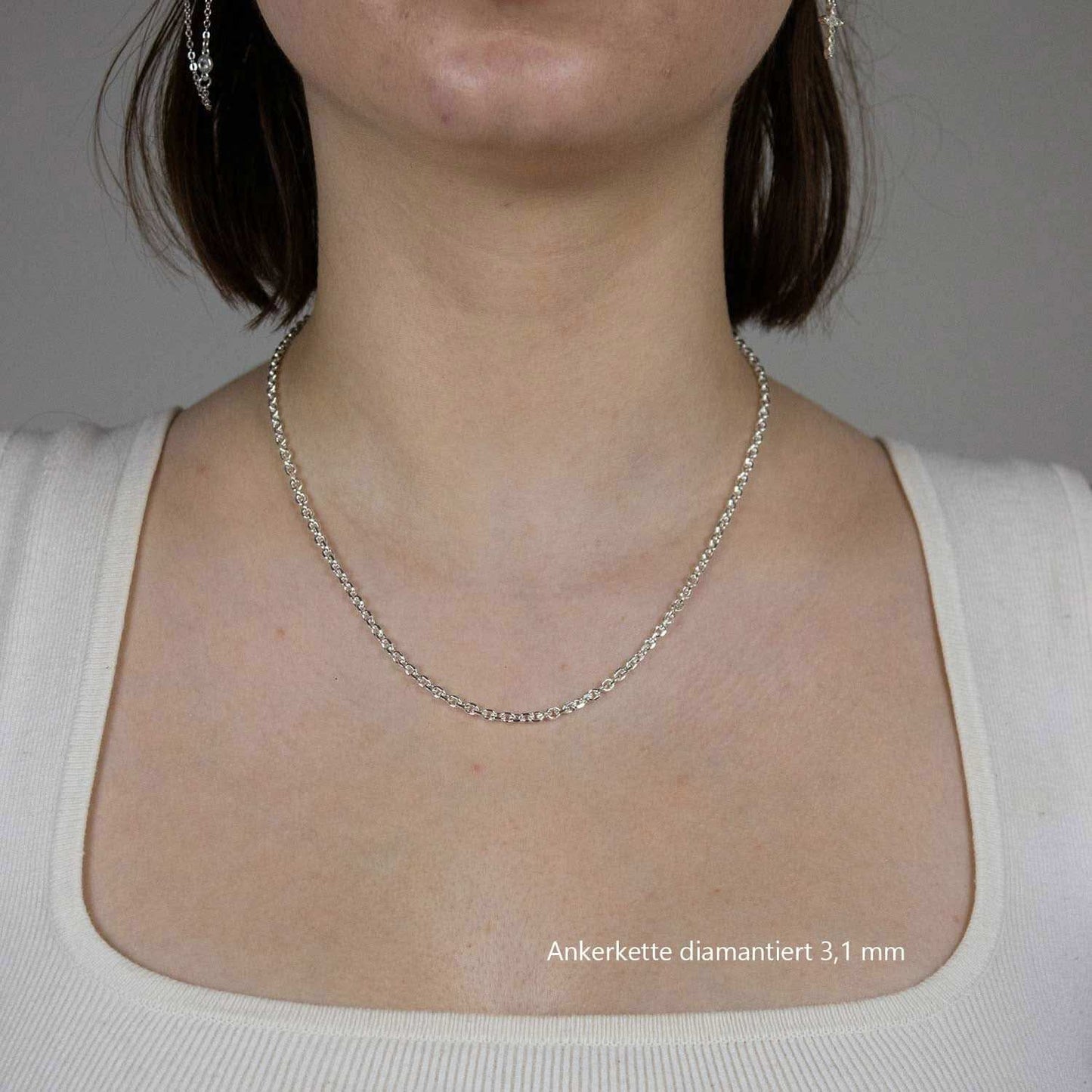 Silberkette Echt 925 Sterlingsilber Ankerkette diamantiert Silber Halskette - Damenkette und Herrenkette Made in Germany - Firma Holzenplotz - Silberketten - Goldketten.de
