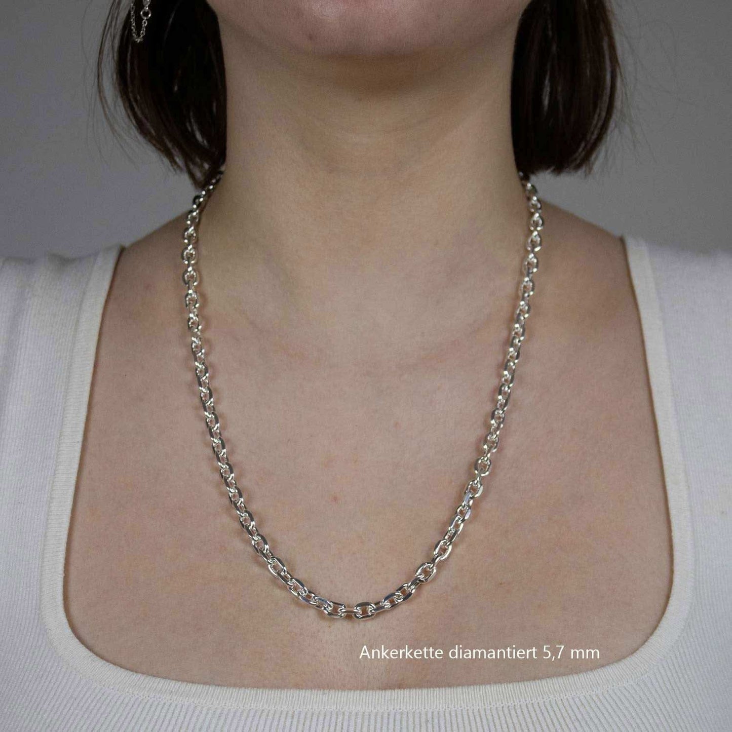 Silberkette Echt 925 Sterlingsilber Ankerkette diamantiert Silber Halskette - Damenkette und Herrenkette Made in Germany - Firma Holzenplotz - Silberketten - Goldketten.de