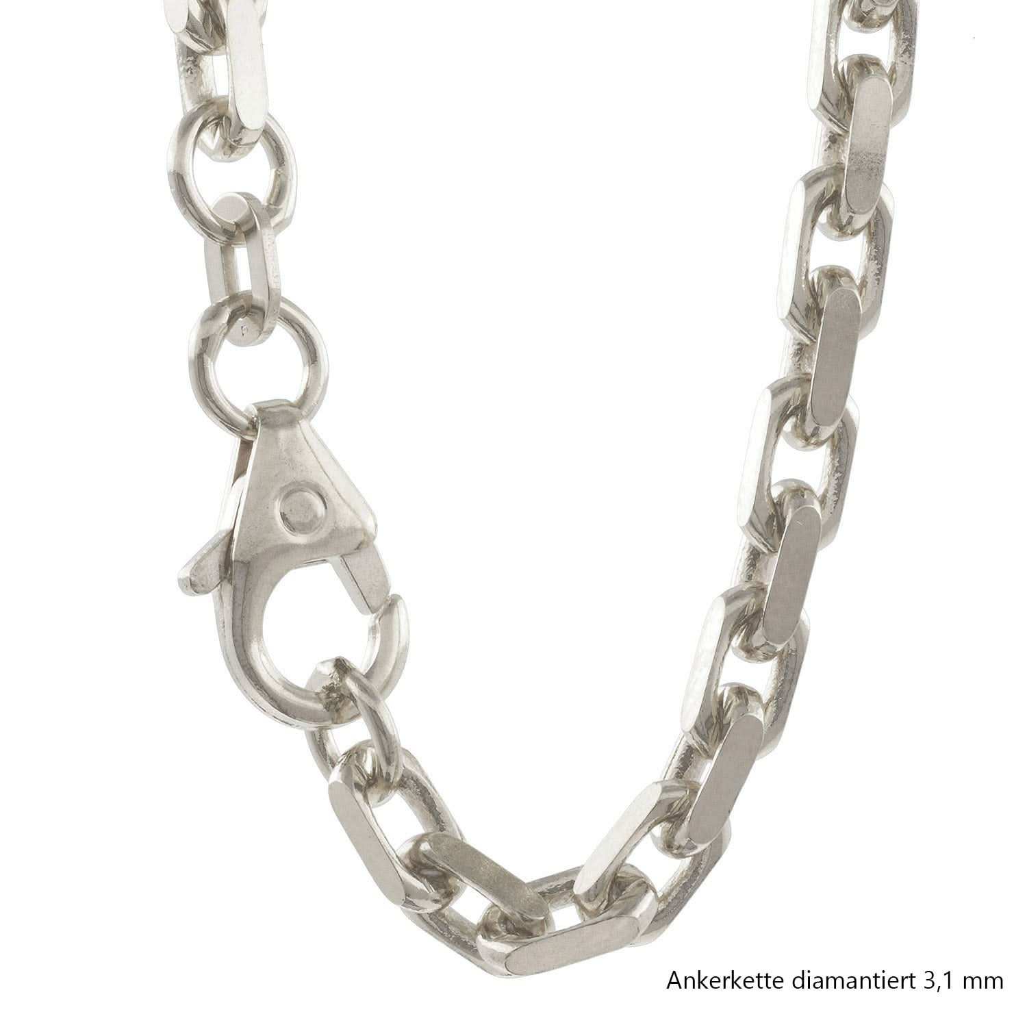 Silberkette Echt 925 Sterlingsilber Ankerkette diamantiert Silber Halskette - Damenkette und Herrenkette Made in Germany - Firma Holzenplotz - Silberketten - Goldketten.de