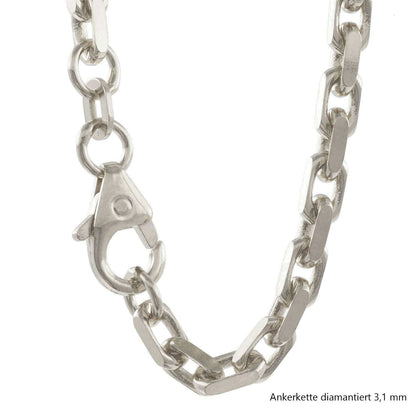 Silberkette Echt 925 Sterlingsilber Ankerkette diamantiert Silber Halskette - Damenkette und Herrenkette Made in Germany - Firma Holzenplotz - Silberketten - Goldketten.de