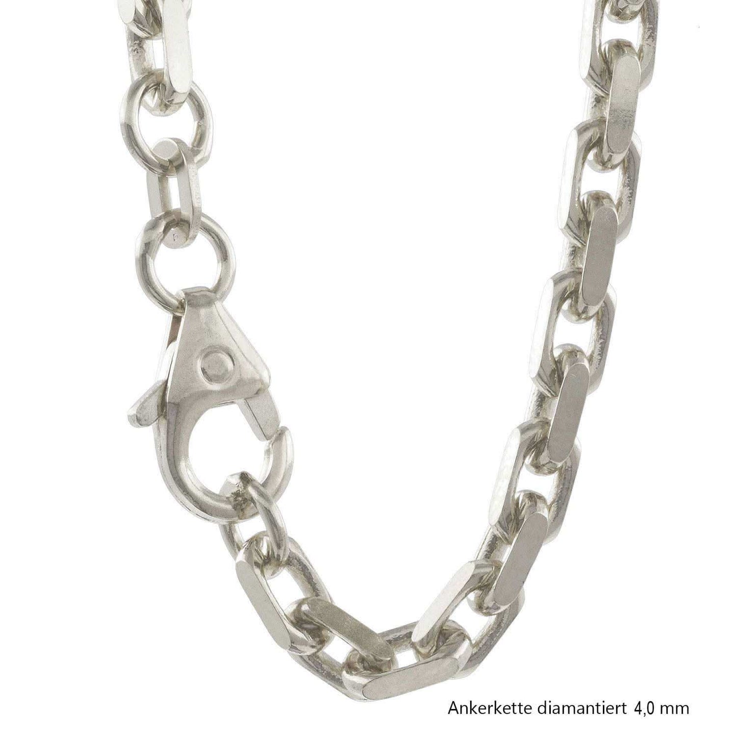 Silberkette Echt 925 Sterlingsilber Ankerkette diamantiert Silber Halskette - Damenkette und Herrenkette Made in Germany - Firma Holzenplotz - Silberketten - Goldketten.de