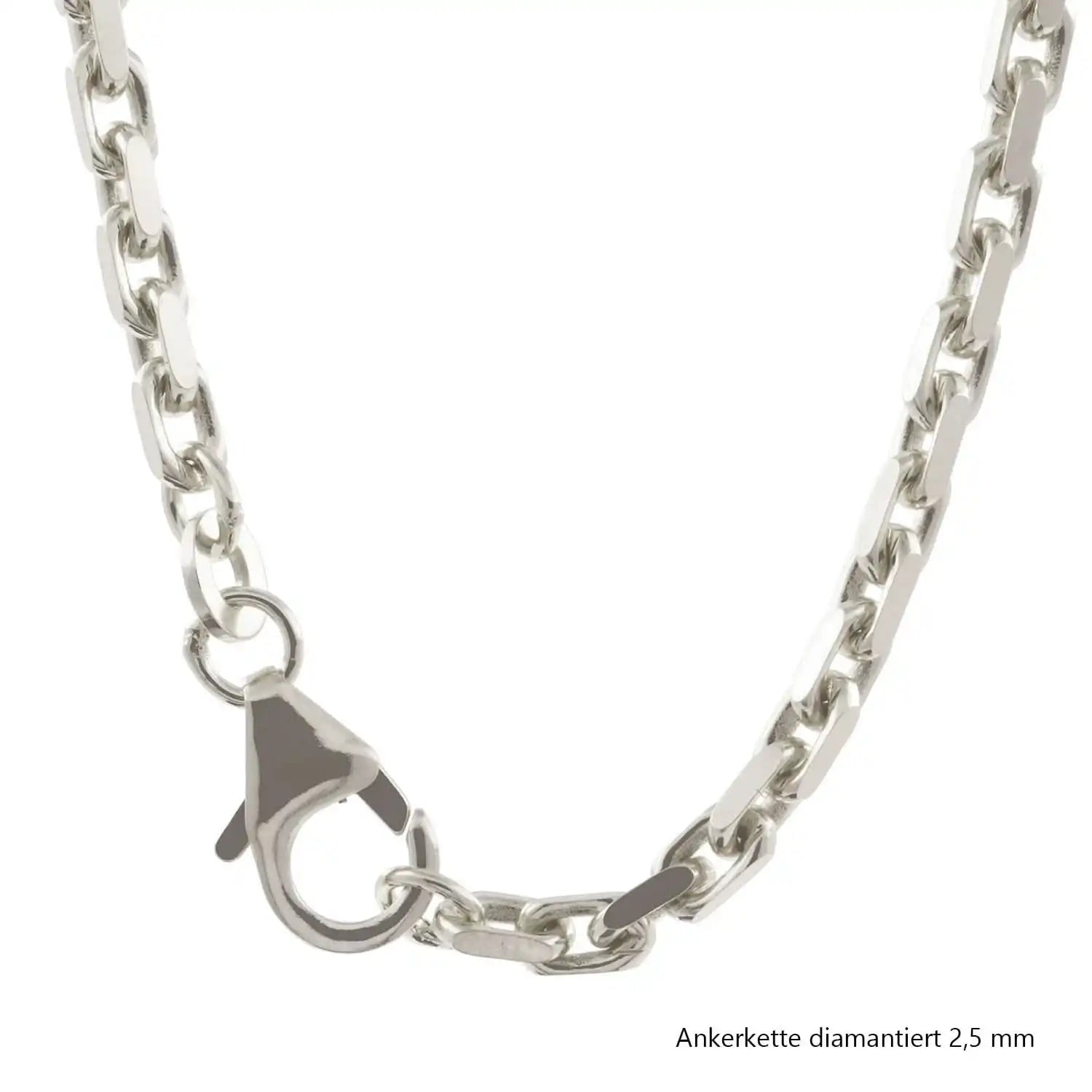 Silberkette Echt 925 Sterlingsilber Ankerkette diamantiert Silber Halskette - Damenkette und Herrenkette Made in Germany - Firma Holzenplotz - Silberketten - Goldketten.de
