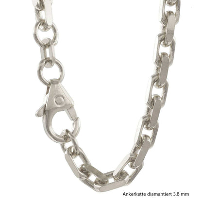 Silberkette Echt 925 Sterlingsilber Ankerkette diamantiert Silber Halskette - Damenkette und Herrenkette Made in Germany - Firma Holzenplotz - Silberketten - Goldketten.de