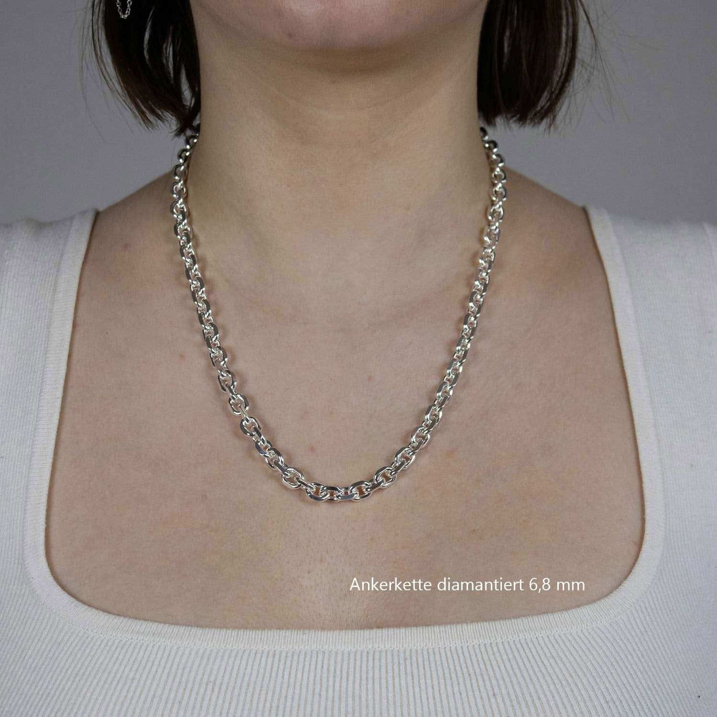 Silberkette Echt 925 Sterlingsilber Ankerkette diamantiert Silber Halskette - Damenkette und Herrenkette Made in Germany - Firma Holzenplotz - Silberketten - Goldketten.de