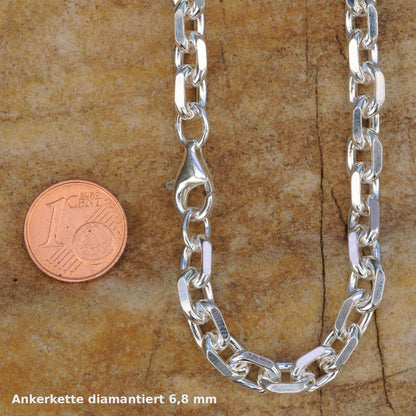 Silberkette Echt 925 Sterlingsilber Ankerkette diamantiert Silber Halskette - Damenkette und Herrenkette Made in Germany - Firma Holzenplotz - Silberketten - Goldketten.de