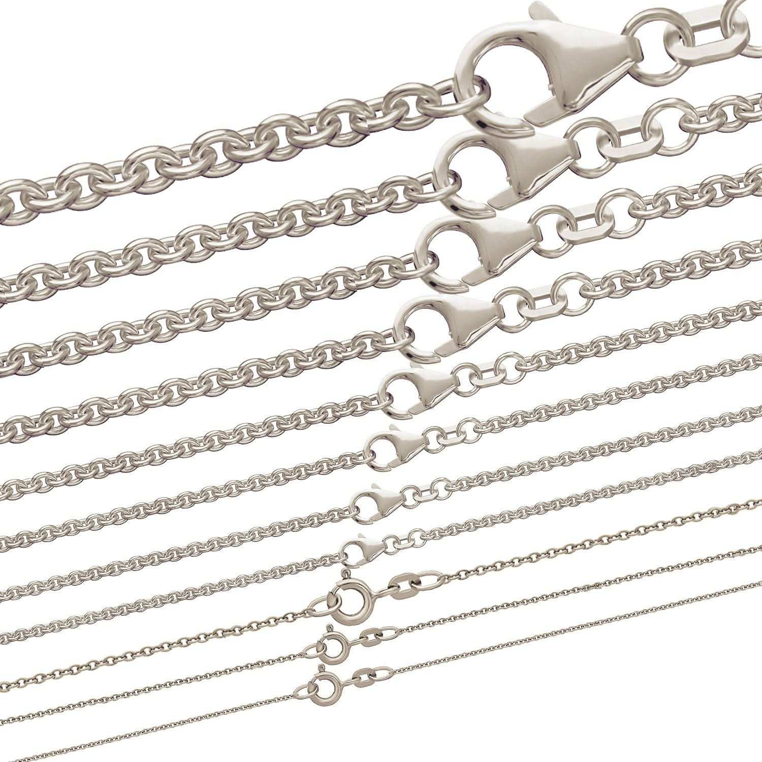 Silberkette Echt 925 Sterlingsilber Ankerkette rund Silber Halskette - Damenkette und Herrenkette Made in Germany - Firma Holzenplotz - Silberketten - Goldketten.de