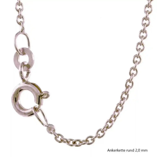 Silberkette Echt 925 Sterlingsilber Ankerkette rund Silber Halskette - Damenkette und Herrenkette Made in Germany - Firma Holzenplotz - Silberketten-Goldketten.de 