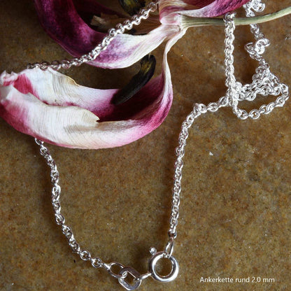 Silberkette Echt 925 Sterlingsilber Ankerkette rund Silber Halskette - Damenkette und Herrenkette Made in Germany - Firma Holzenplotz - Silberketten - Goldketten.de