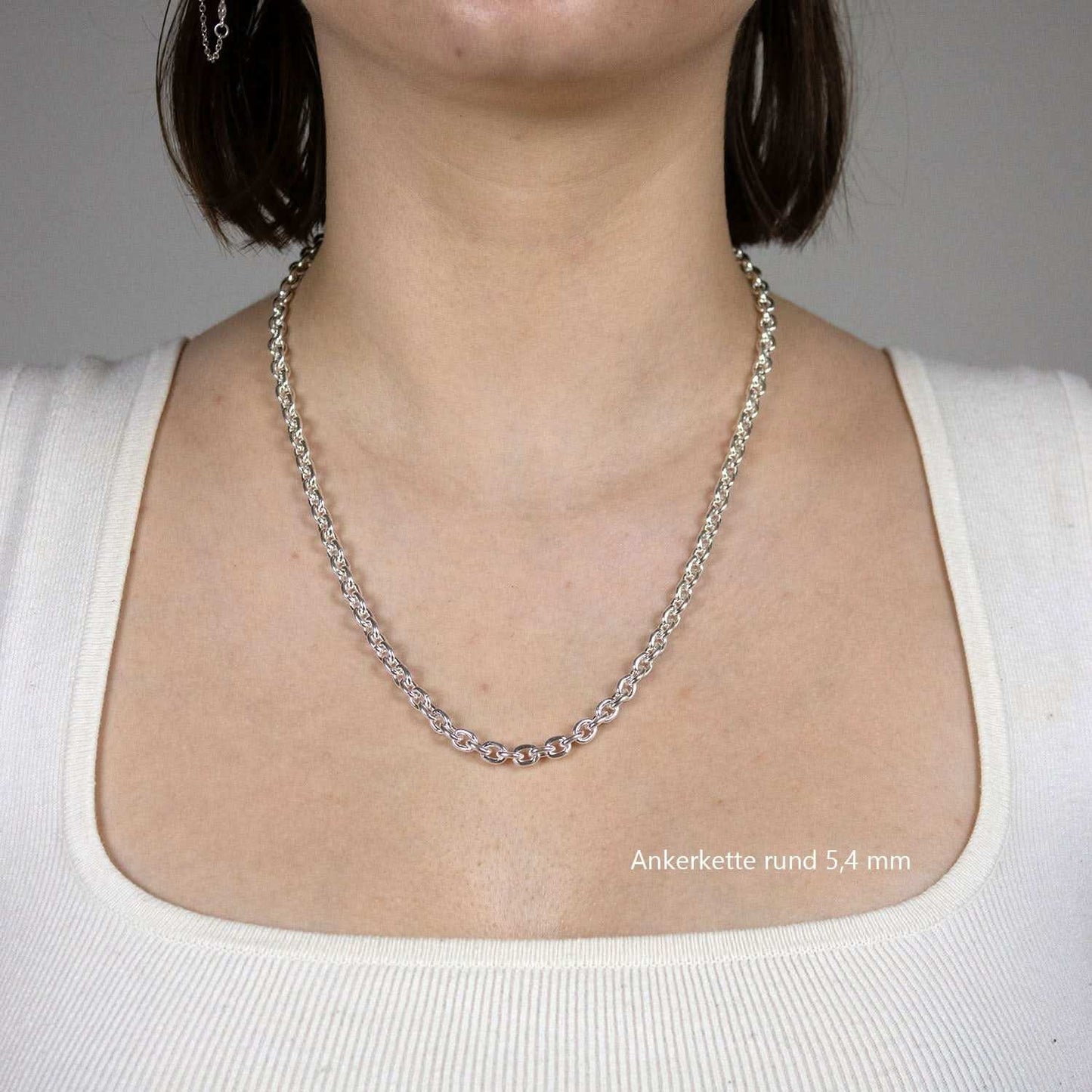 Silberkette Echt 925 Sterlingsilber Ankerkette rund Silber Halskette - Damenkette und Herrenkette Made in Germany - Firma Holzenplotz - Silberketten - Goldketten.de