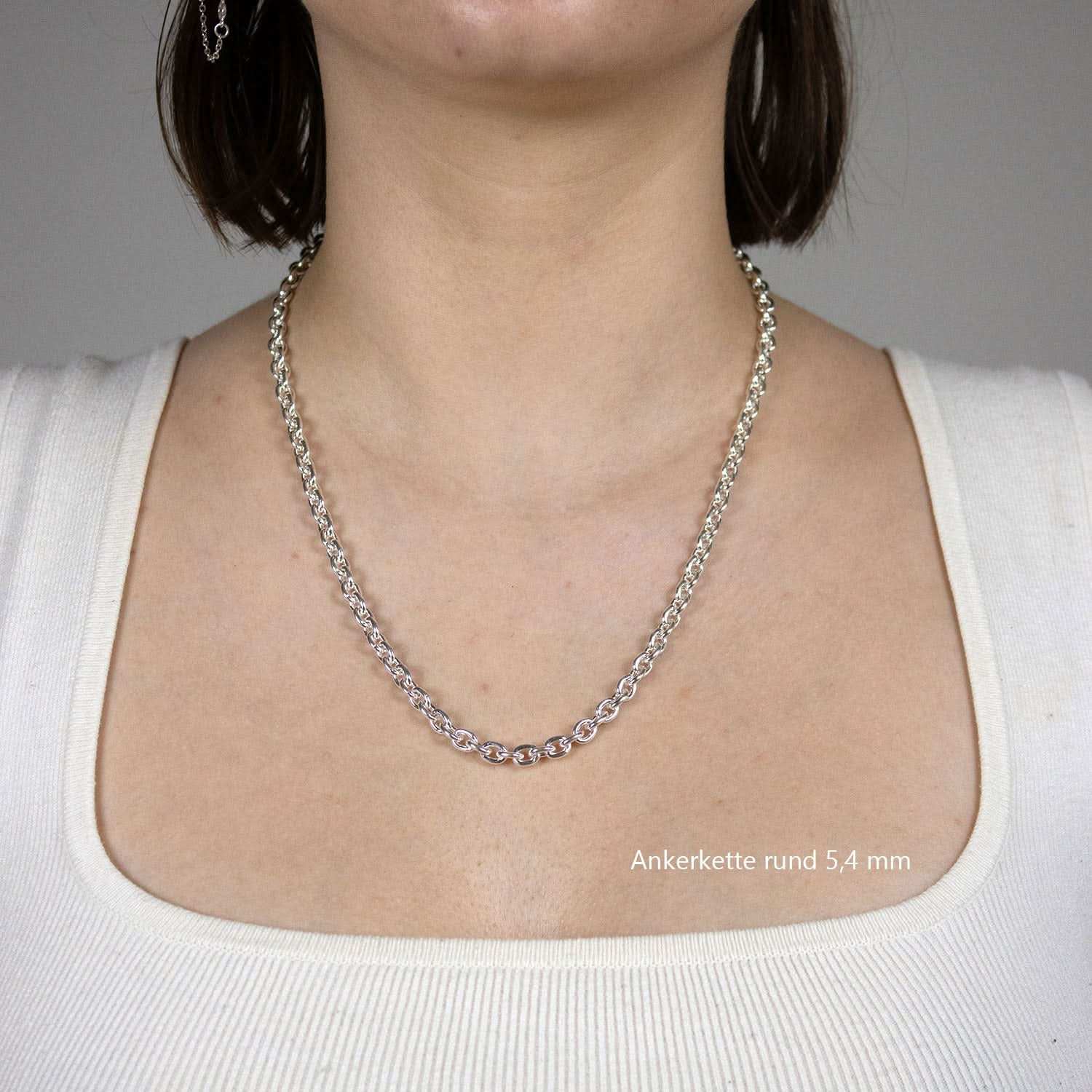 Silberkette Echt 925 Sterlingsilber Ankerkette rund Silber Halskette - Damenkette und Herrenkette Made in Germany - Firma Holzenplotz - Silberketten - Goldketten.de