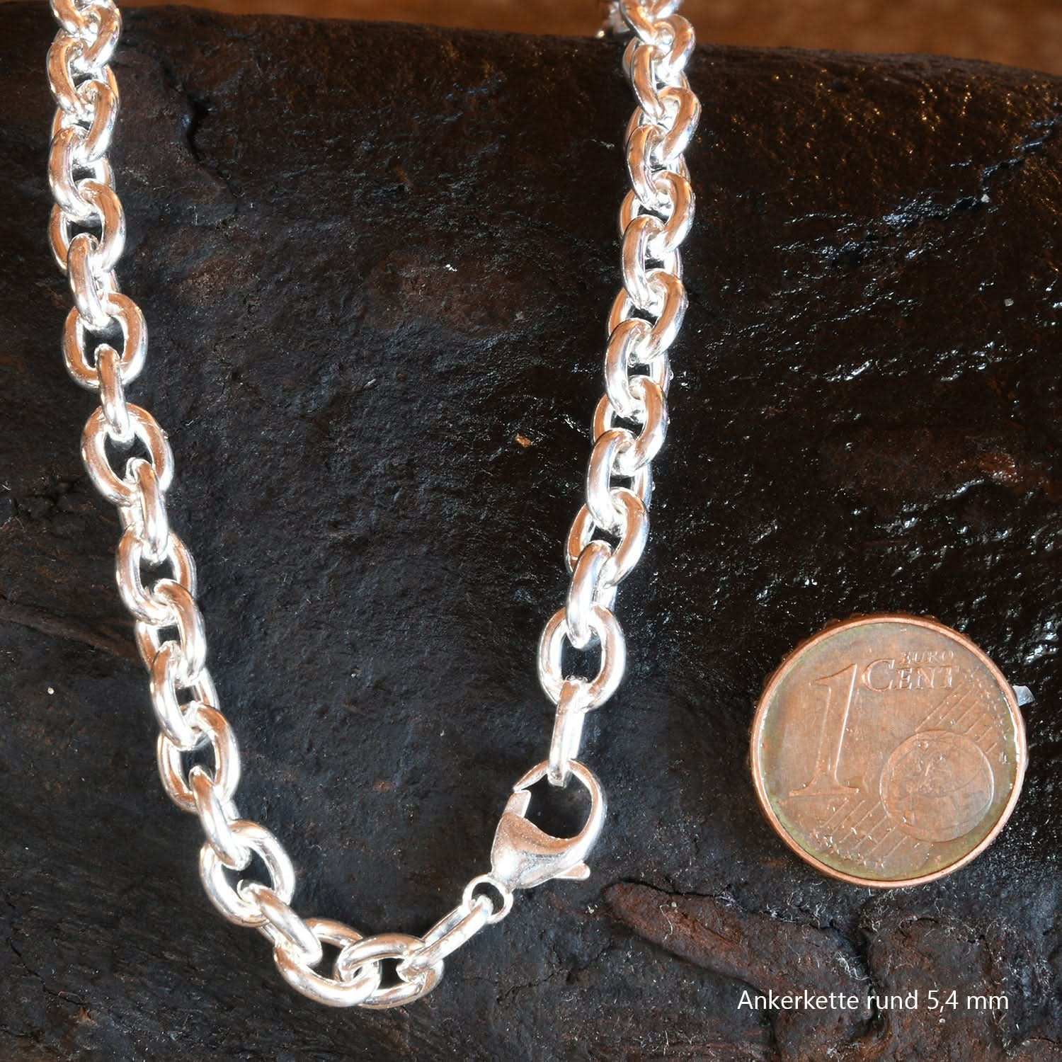 Silberkette Echt 925 Sterlingsilber Ankerkette rund Silber Halskette - Damenkette und Herrenkette Made in Germany - Firma Holzenplotz - Silberketten - Goldketten.de