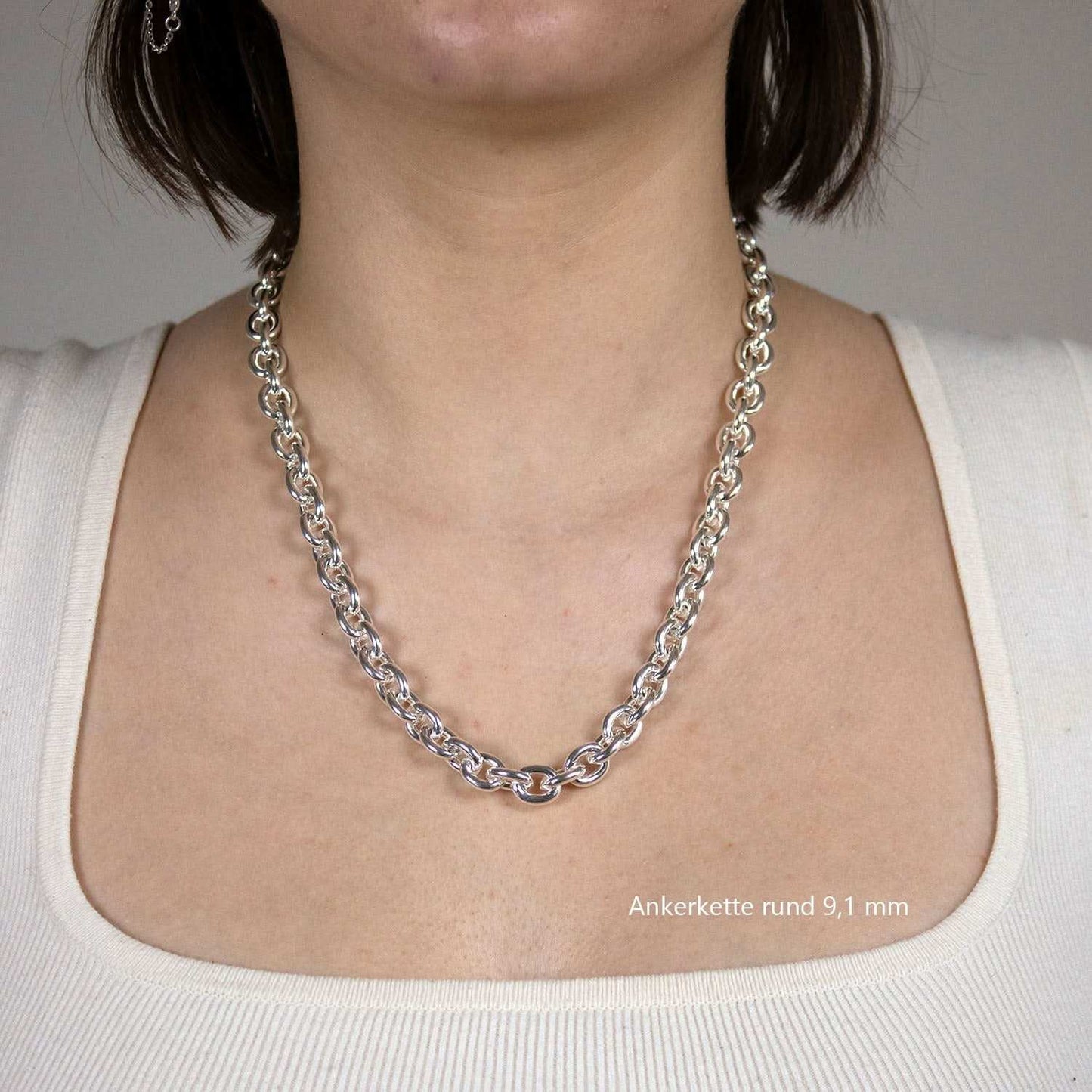 Silberkette Echt 925 Sterlingsilber Ankerkette rund Silber Halskette - Damenkette und Herrenkette Made in Germany - Firma Holzenplotz - Silberketten - Goldketten.de