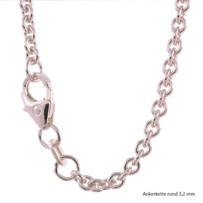 Silberkette Echt 925 Sterlingsilber Ankerkette rund Silber Halskette - Damenkette und Herrenkette Made in Germany - Firma Holzenplotz - Silberketten - Goldketten.de