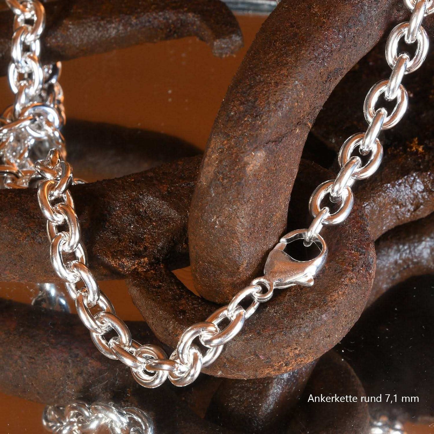 Silberkette Echt 925 Sterlingsilber Ankerkette rund Silber Halskette - Damenkette und Herrenkette Made in Germany - Firma Holzenplotz - Silberketten - Goldketten.de