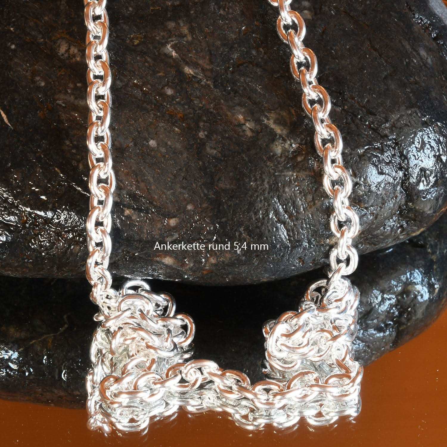 Silberkette Echt 925 Sterlingsilber Ankerkette rund Silber Halskette - Damenkette und Herrenkette Made in Germany - Firma Holzenplotz - Silberketten - Goldketten.de