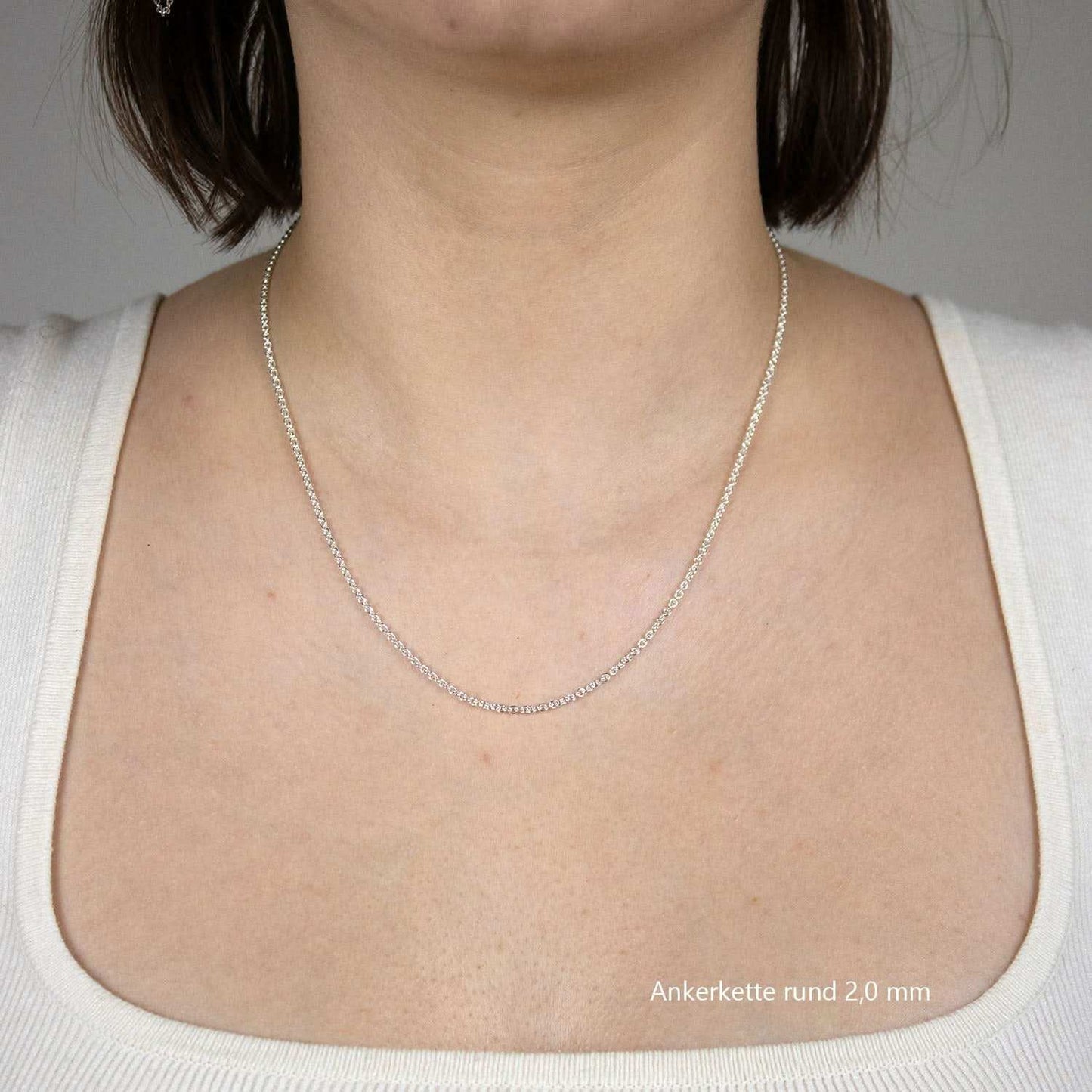 Silberkette Echt 925 Sterlingsilber Ankerkette rund Silber Halskette - Damenkette und Herrenkette Made in Germany - Firma Holzenplotz - Silberketten - Goldketten.de