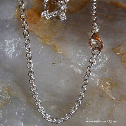 Silberkette Echt 925 Sterlingsilber Ankerkette rund Silber Halskette - Damenkette und Herrenkette Made in Germany - Firma Holzenplotz - Silberketten - Goldketten.de