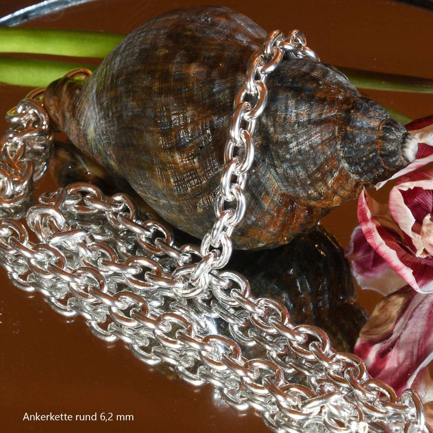 Silberkette Echt 925 Sterlingsilber Ankerkette rund Silber Halskette - Damenkette und Herrenkette Made in Germany - Firma Holzenplotz - Silberketten - Goldketten.de