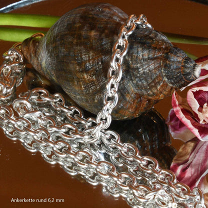 Silberkette Echt 925 Sterlingsilber Ankerkette rund Silber Halskette - Damenkette und Herrenkette Made in Germany - Firma Holzenplotz - Silberketten - Goldketten.de