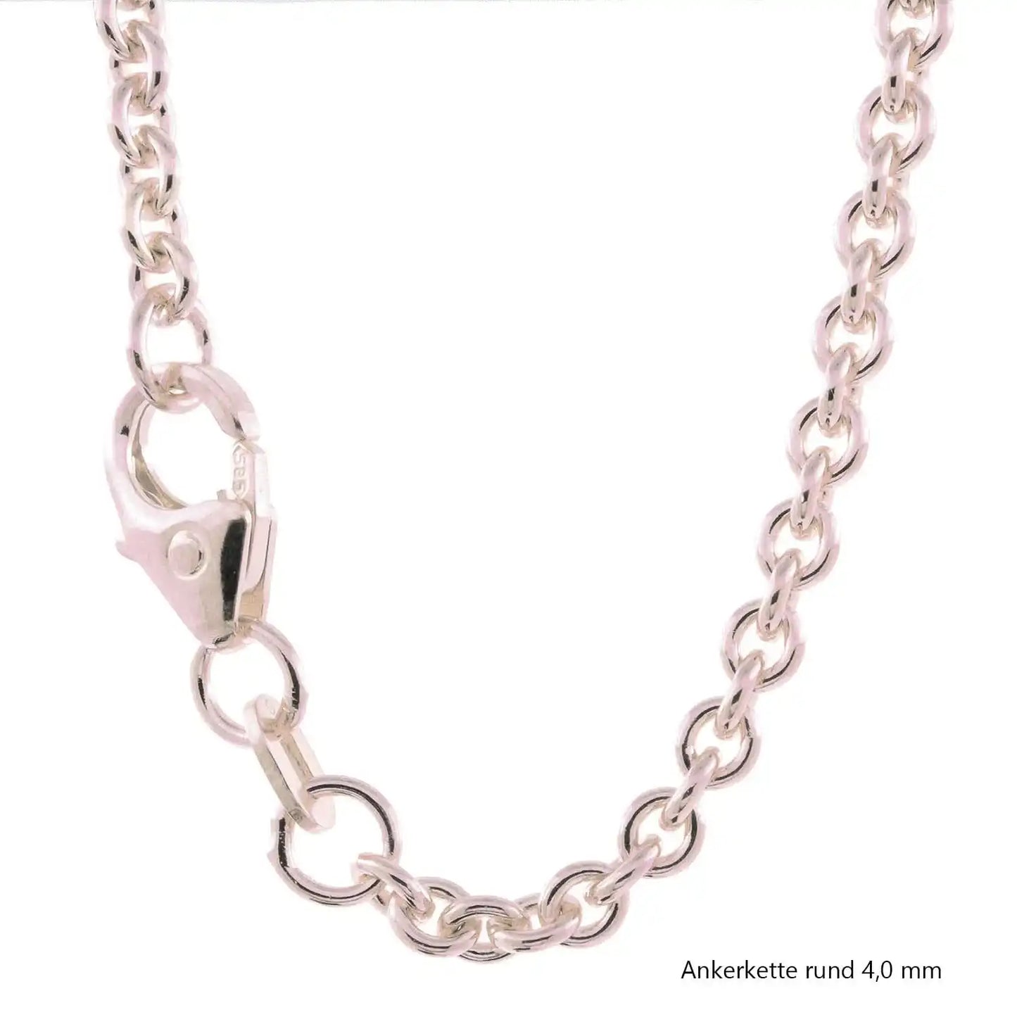 Silberkette Echt 925 Sterlingsilber Ankerkette rund Silber Halskette - Damenkette und Herrenkette Made in Germany - Firma Holzenplotz - Silberketten - Goldketten.de