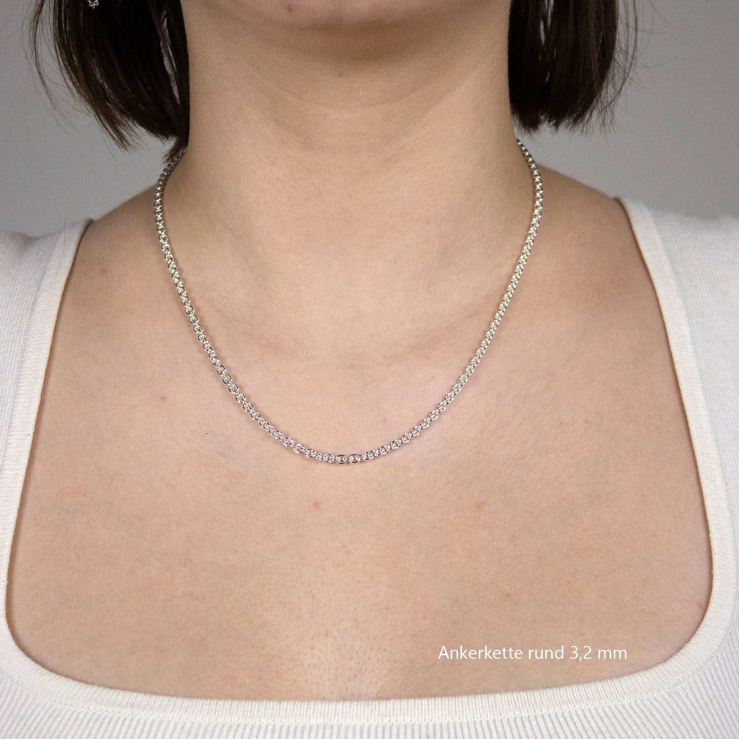 Silberkette Echt 925 Sterlingsilber Ankerkette rund Silber Halskette - Damenkette und Herrenkette Made in Germany - Firma Holzenplotz - Silberketten - Goldketten.de
