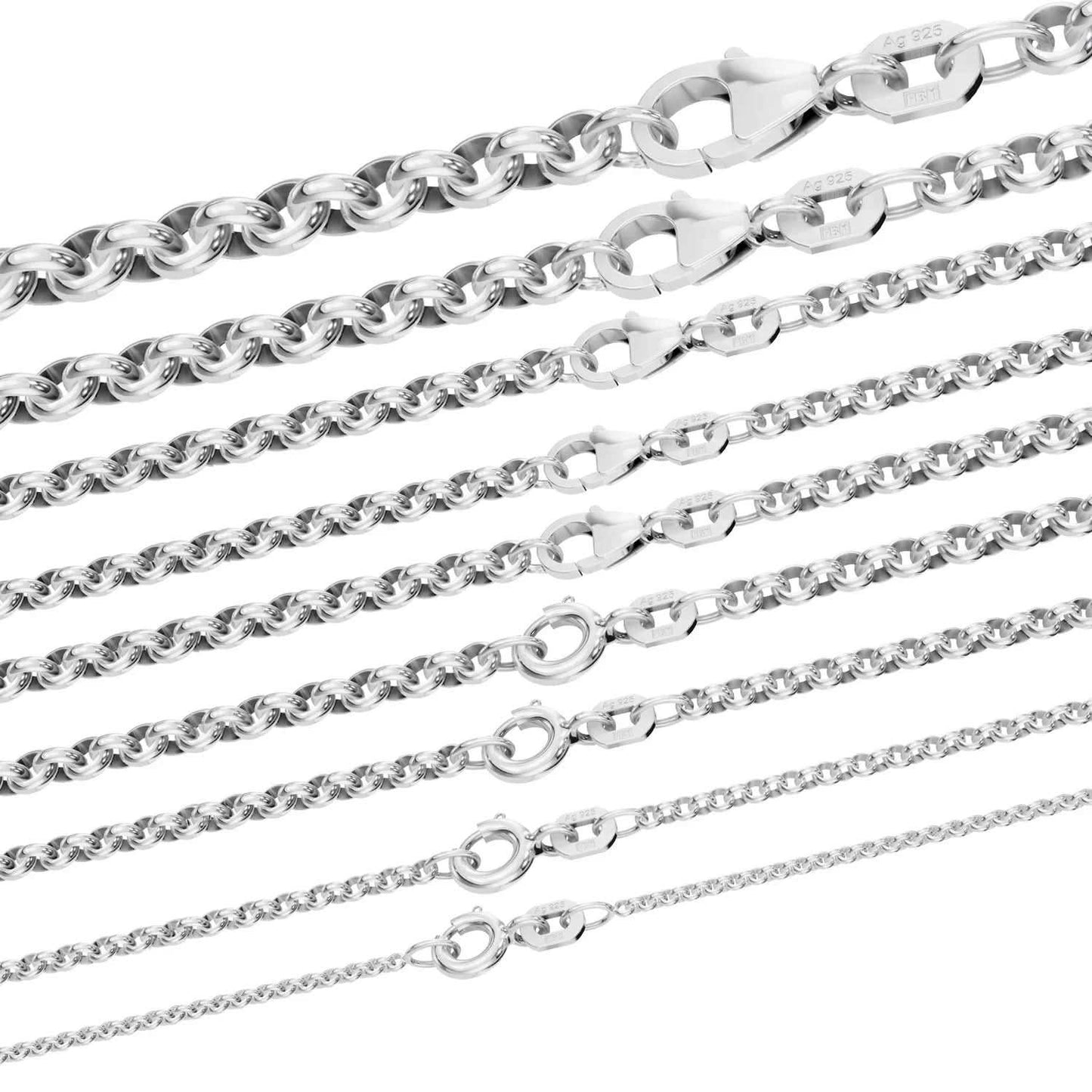 Silberkette Echt 925 Sterlingsilber Erbskette Silber Halskette - Damenkette und Herrenkette Made in Germany