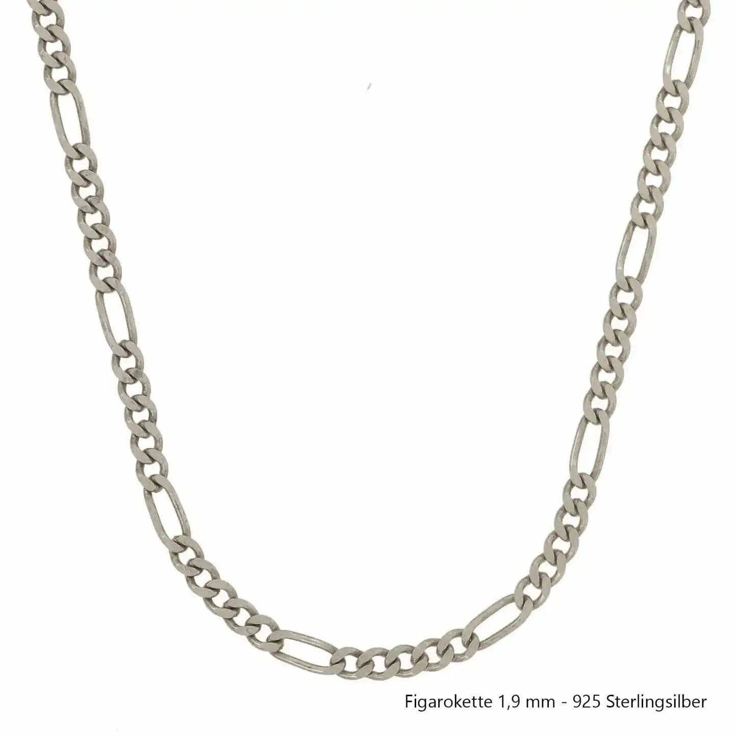 Silberkette Echt 925 Sterlingsilber Figarokette diamantiert Silber Halskette - Damenkette und Herrenkette Made in Germany