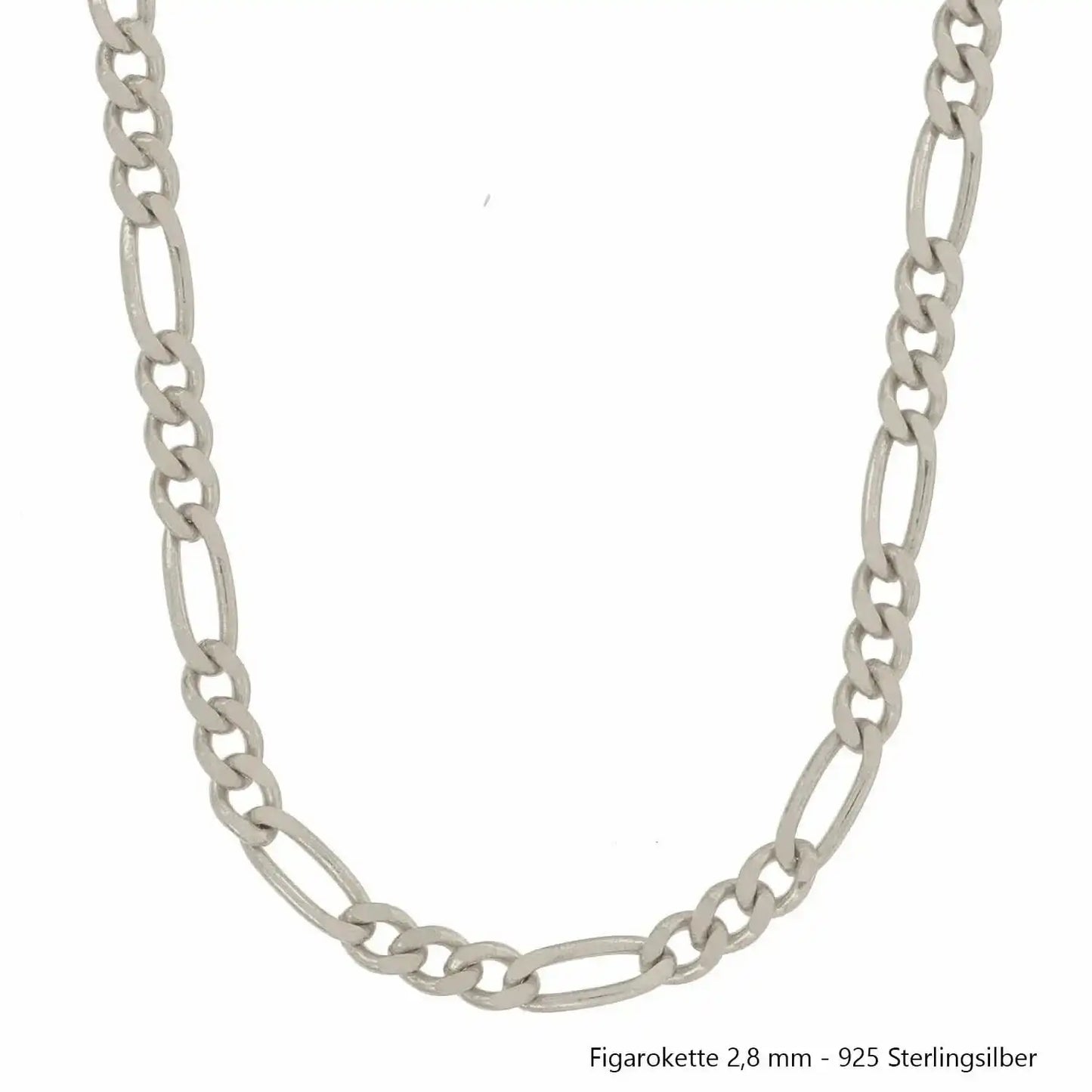 Silberkette Echt 925 Sterlingsilber Figarokette diamantiert Silber Halskette - Damenkette und Herrenkette Made in Germany