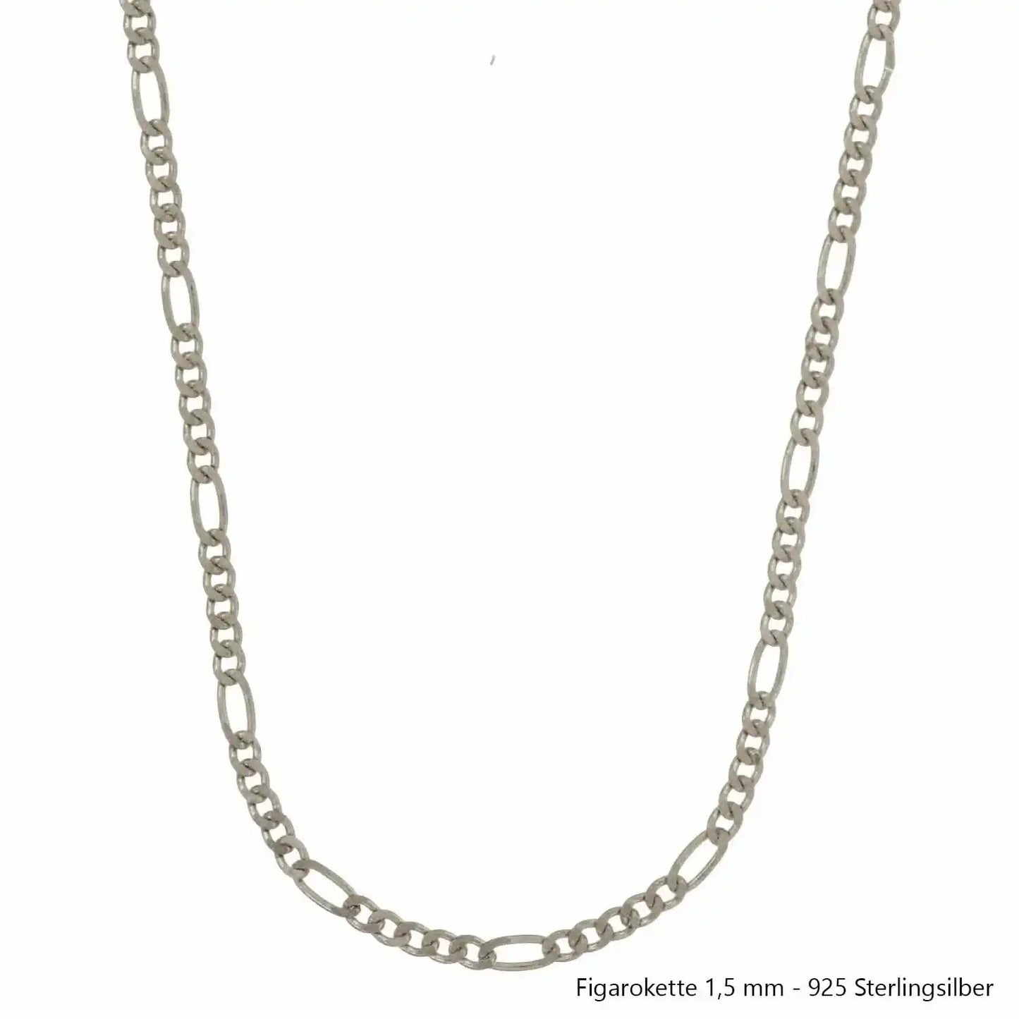 Silberkette Echt 925 Sterlingsilber Figarokette diamantiert Silber Halskette - Damenkette und Herrenkette Made in Germany