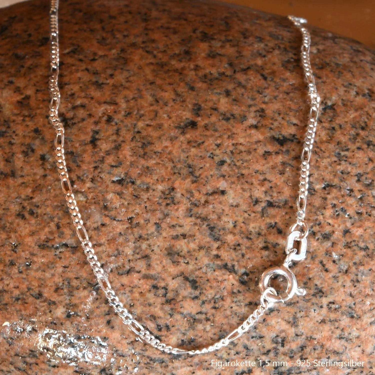 Silberkette Echt 925 Sterlingsilber Figarokette diamantiert Silber Halskette - Damenkette und Herrenkette Made in Germany