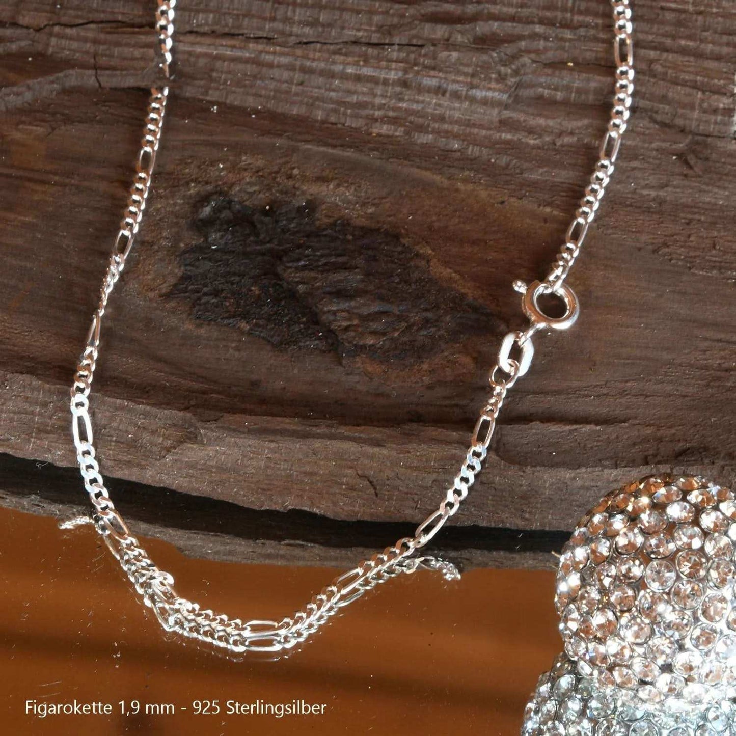 Silberkette Echt 925 Sterlingsilber Figarokette diamantiert Silber Halskette - Damenkette und Herrenkette Made in Germany