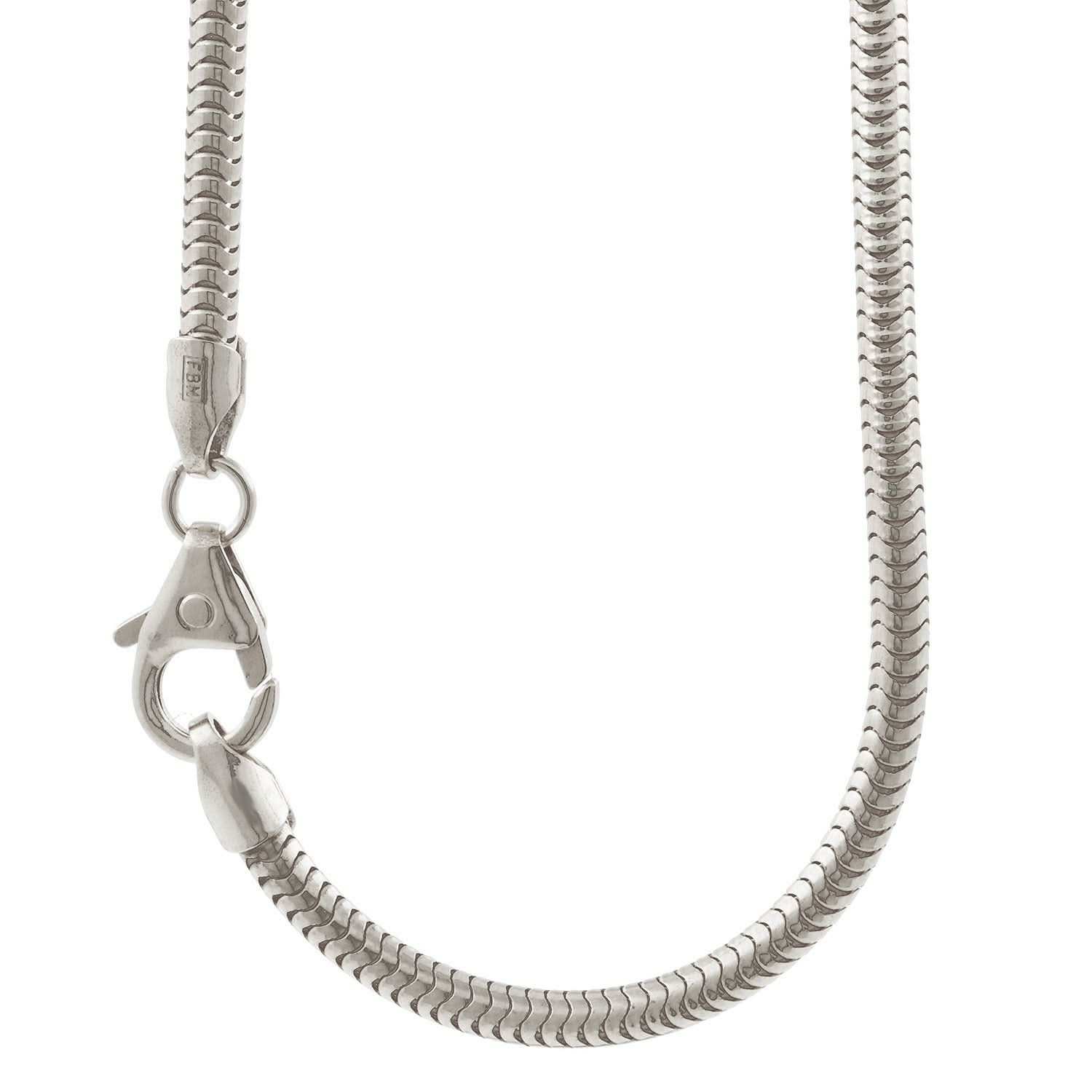 Silberkette Echt 925 Sterlingsilber Schlangenkette rund Silber Halskette - Damenkette Made in Germany - Firma Holzenplotz - Silberketten - Goldketten.de