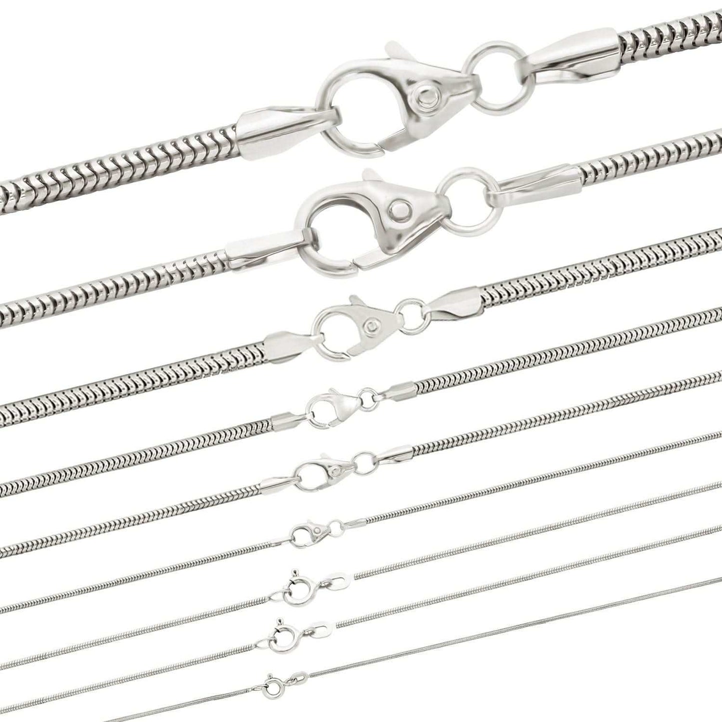 Silberkette Echt 925 Sterlingsilber Schlangenkette rund Silber Halskette - Damenkette Made in Germany - Firma Holzenplotz - Silberketten - Goldketten.de
