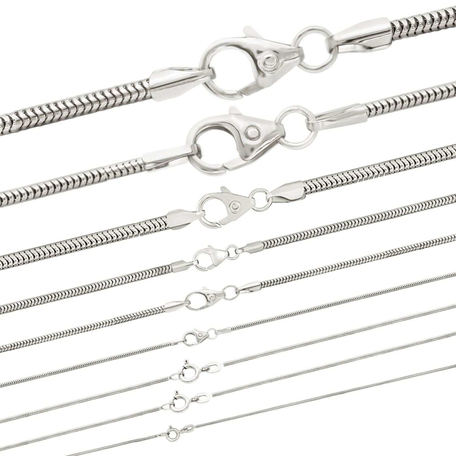 Silberkette Echt 925 Sterlingsilber Schlangenkette rund Silber Halskette - Damenkette Made in Germany - Firma Holzenplotz - Silberketten - Goldketten.de